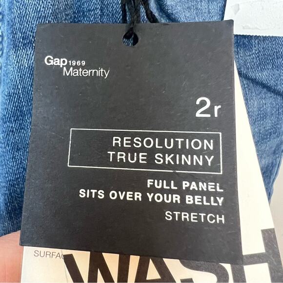 NWT Gap Maternity Skinny Jeans Full Panel sz 2 Medium Blue Wash Stretch Denim - Picture 3 of 8